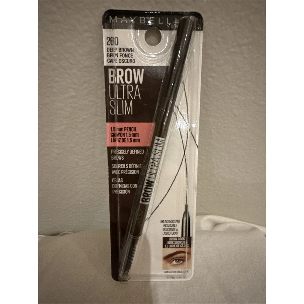 Maybelline Brow Ultra‎ Slim Eyebrow Definer Pencil, Deep Brown 260, 0.003 oz